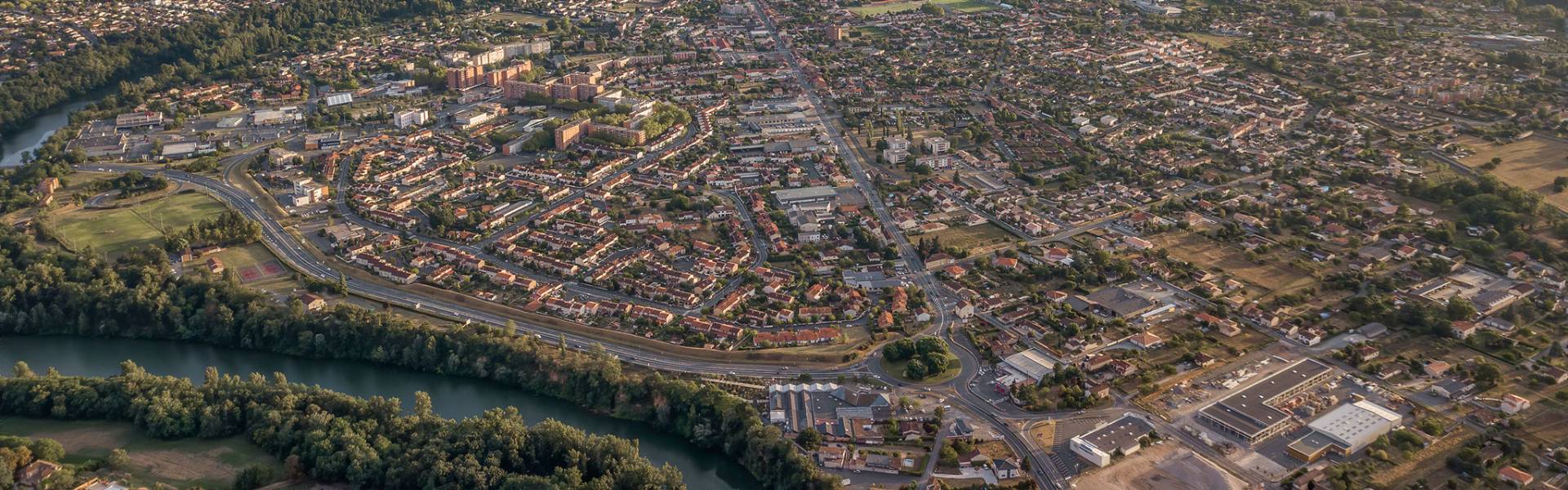 vue aérienne quartier bellevue à Albi