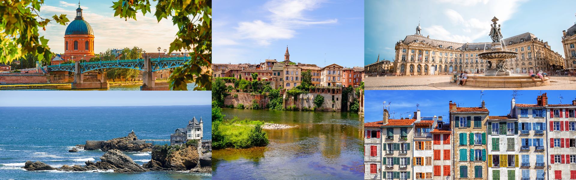 panorama sur plusieurs villes du Sud-Ouest